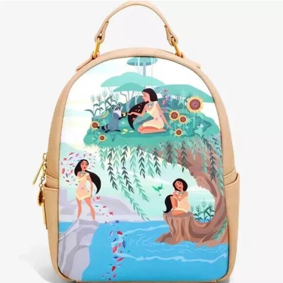 Disney Loungefly Pocahontas Scenery Colors of the Wind Mini Backpack Box Lunch - Picture 1 of 13
